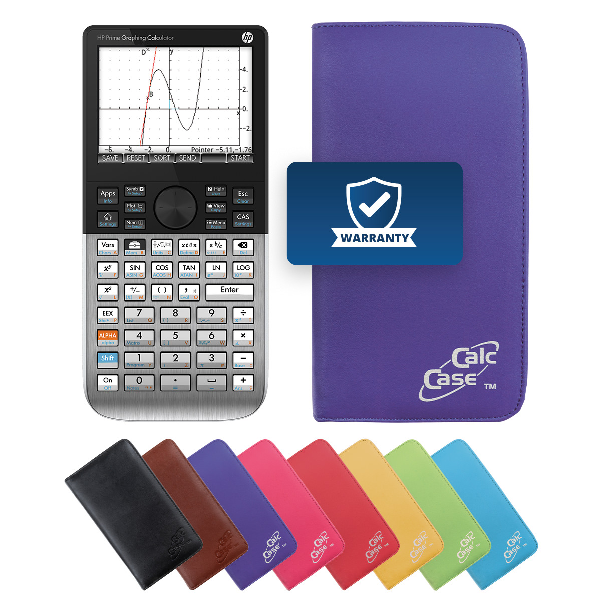 HP-Prime CAS Grafikrechner mit Schutztasche violett