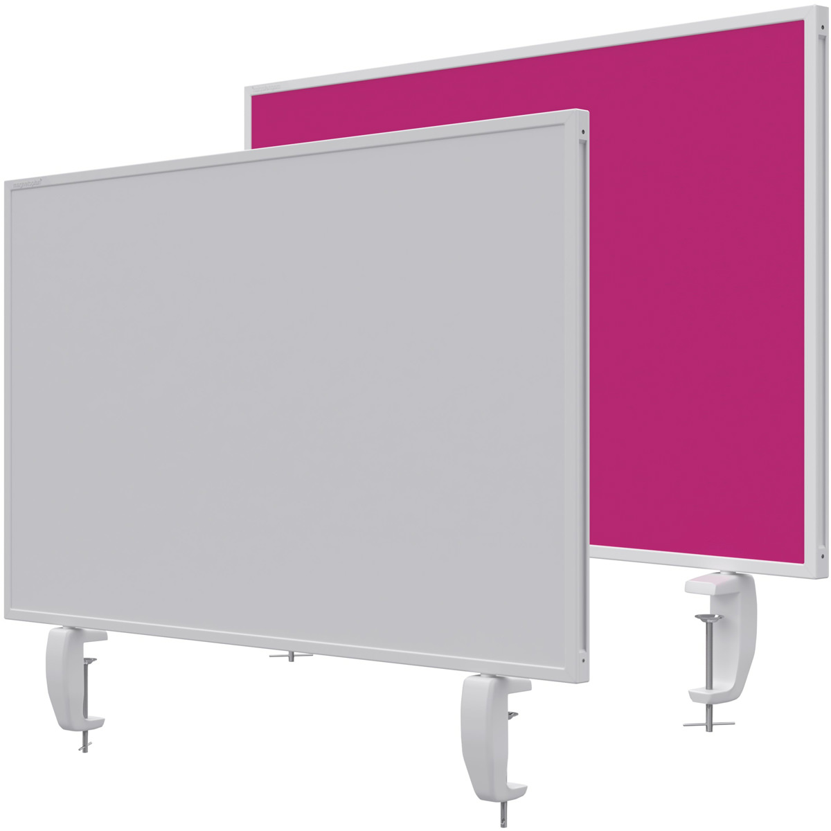 Magnetoplan 1108018 Tischtrennwand VarioPin Whiteboard/Filz Pink, 80 x 50cm