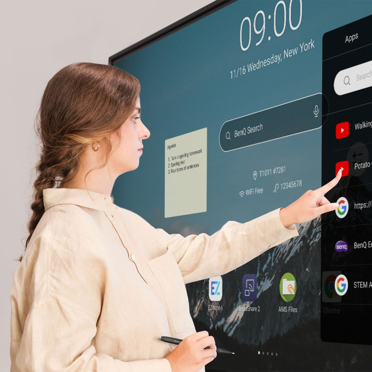 BenQ RM7504 75'' (190,5 cm) 4K-UHD-Smart-Board inklusive WD02AT 