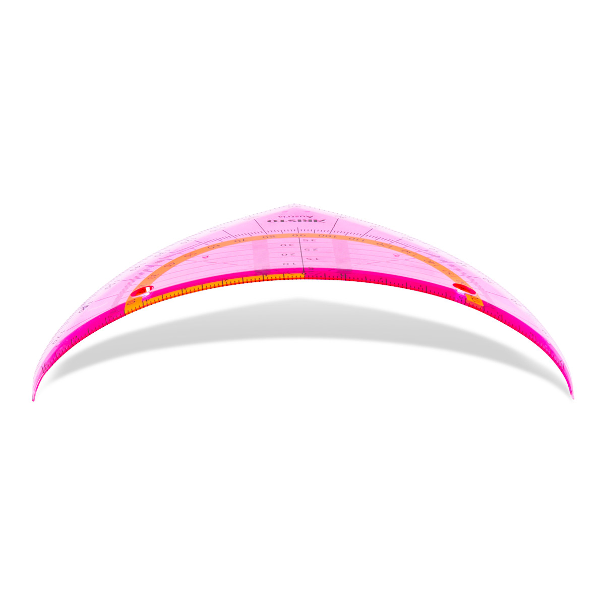 Aristo Flex Geometrie Dreieck 16 cm biegsam, Hypotenuse 16 cm, neonpink 