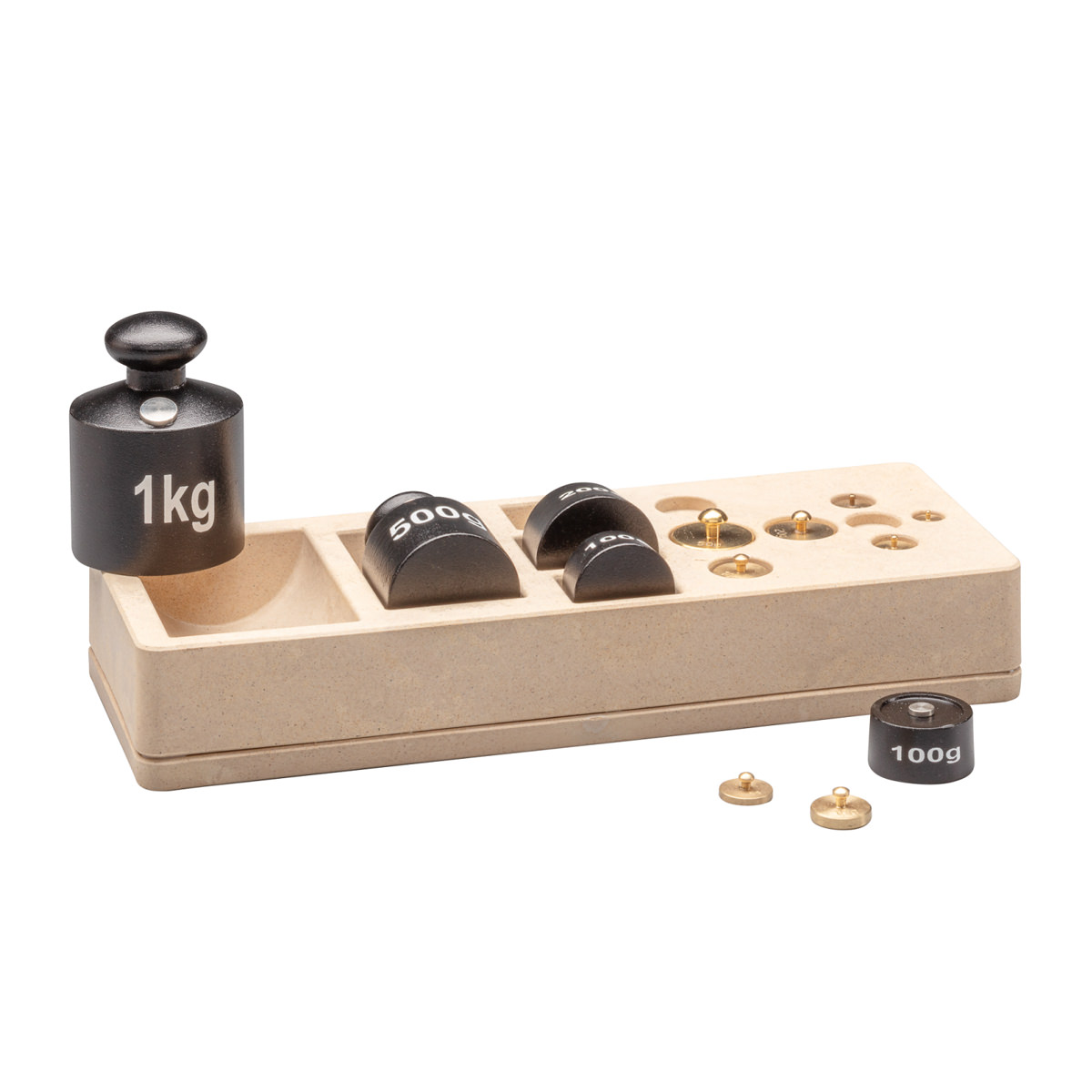 Wissner Gewichtssatz 13 Gewichte, 2 kg, im RE-Wood® Block 