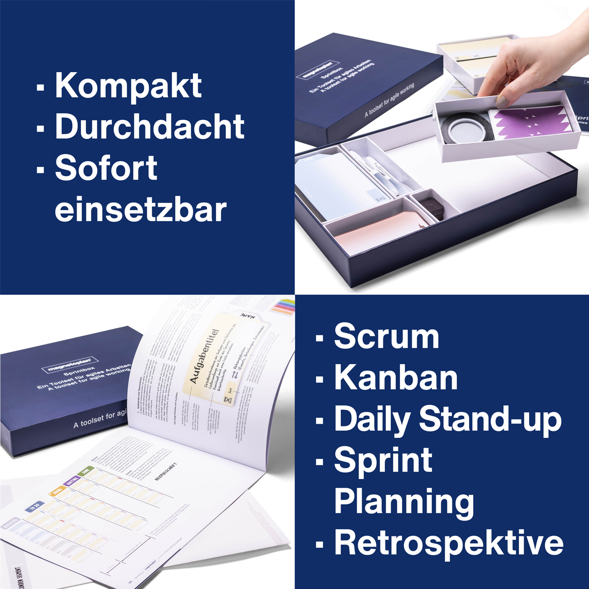 Magnetoplan Sprintbox für Projektteams, Toolset für agiles Arbeiten in Scrum oder Kanban 