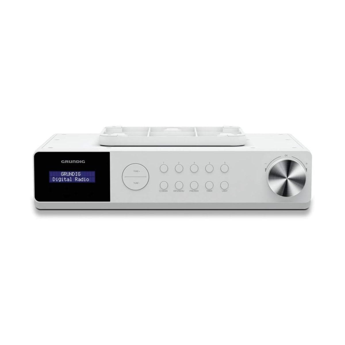 Grundig DKR 1000 BT DAB+ Radio weiß, Bluetooth, 2x 2 Watt, Radiowecker, unterbaufähig
