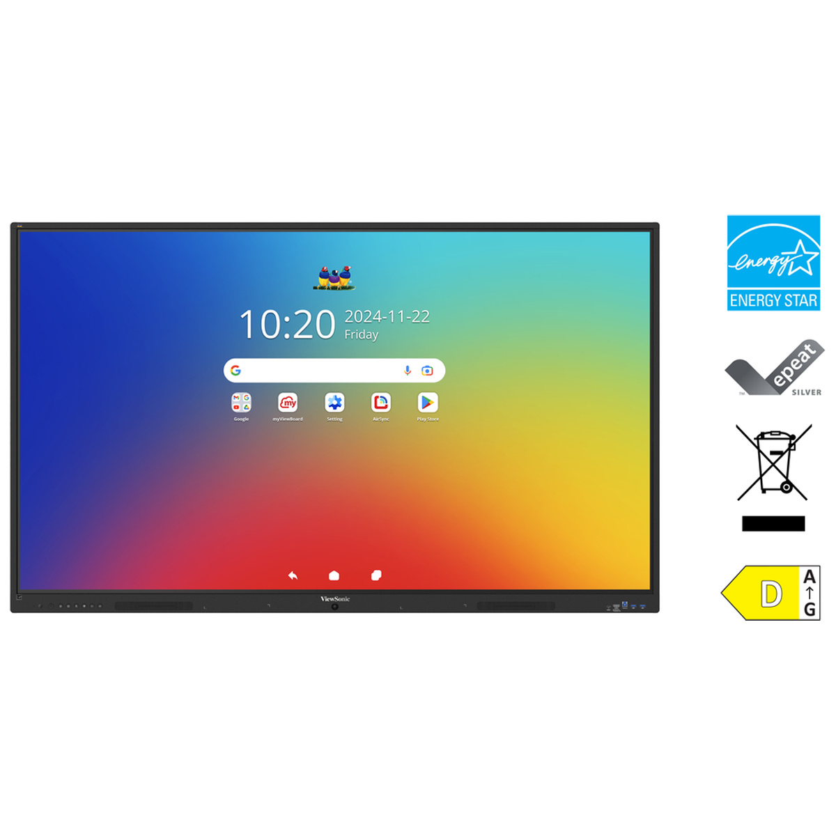 ViewSonic IFP7535-1-1C 75" Display, UHD, Multi Touch 