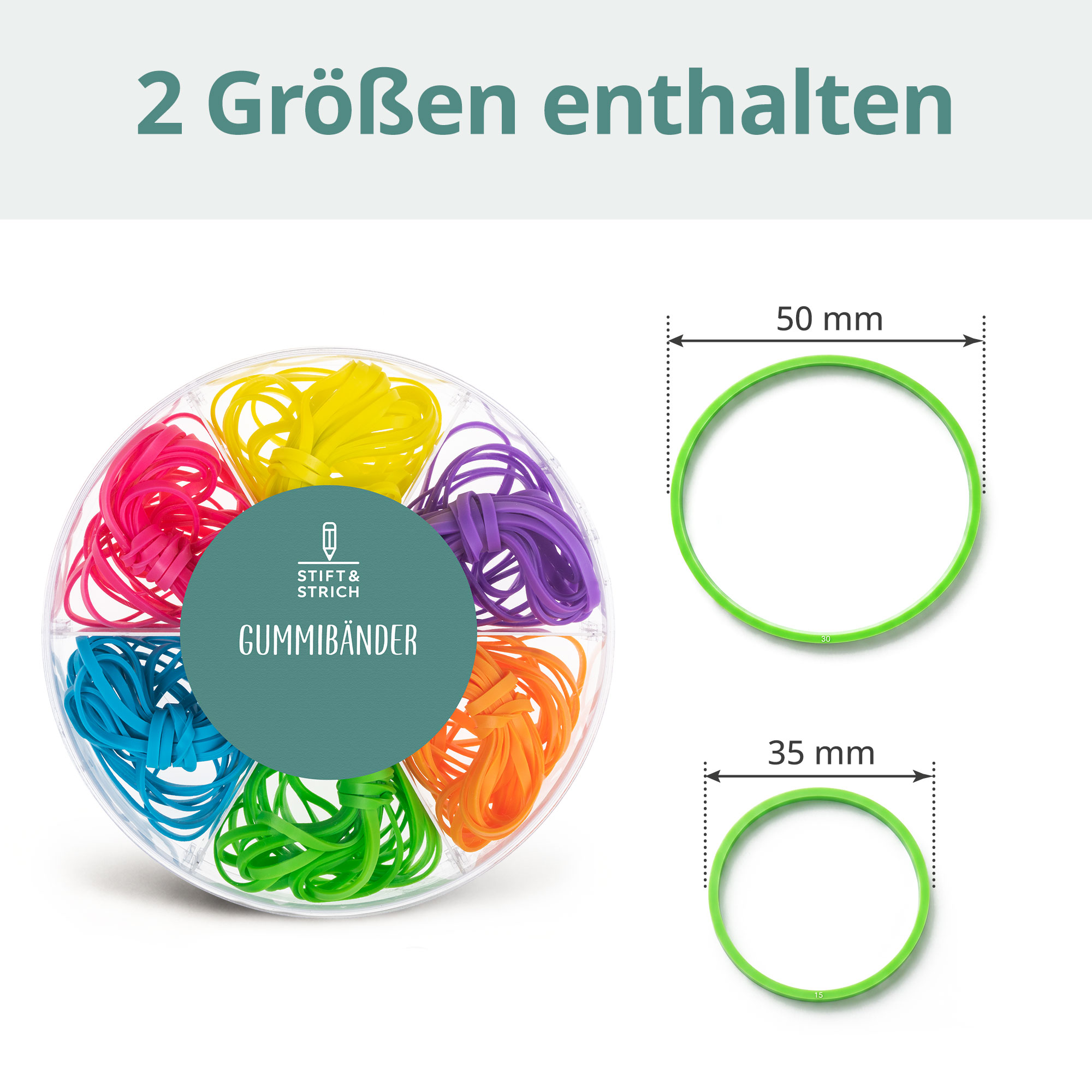 Gummibänder 120 Stück in 6 Farben 