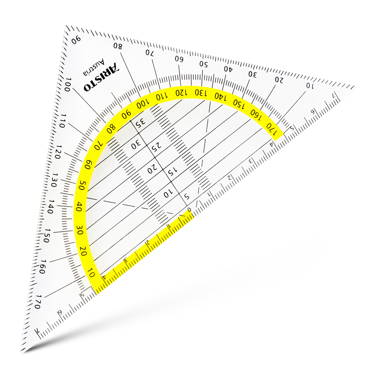 Aristo Flex Geometrie Dreieck 16 cm biegsam, Hyp. 16 cm, transparent 