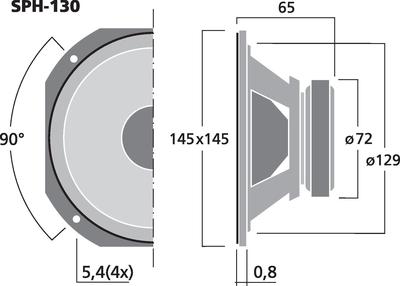 MONACOR SPH-130 Hi-Fi-Tiefmitteltöner, 55 W, 8 O