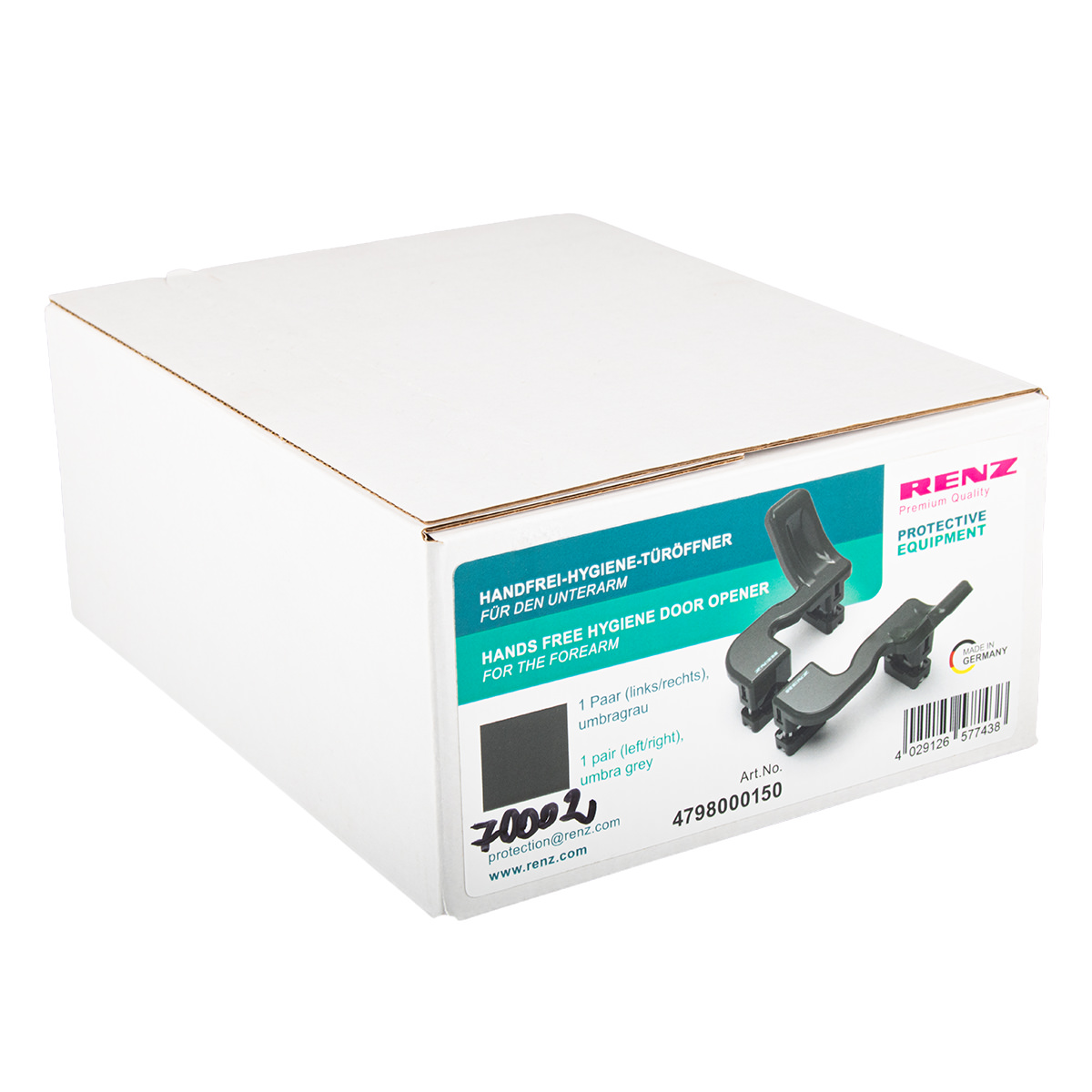 Renz Handfrei-Hygiene-Türöffner umbragrau, 1 Paar 