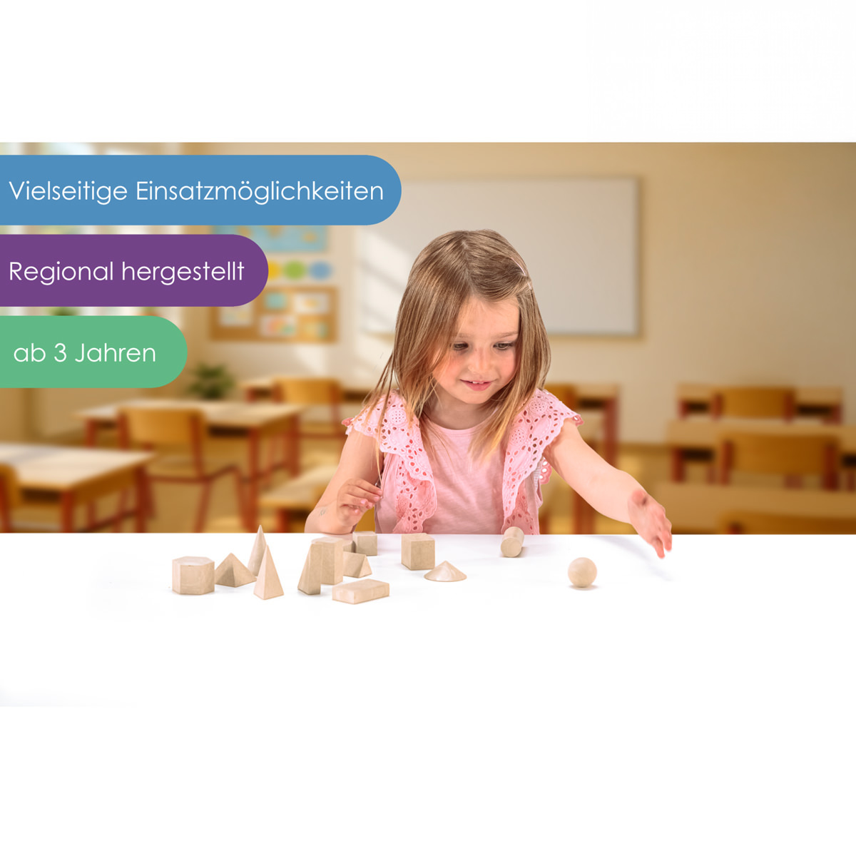 Wissner RE-Wood® Geometriekörpersatz 14 Stück 