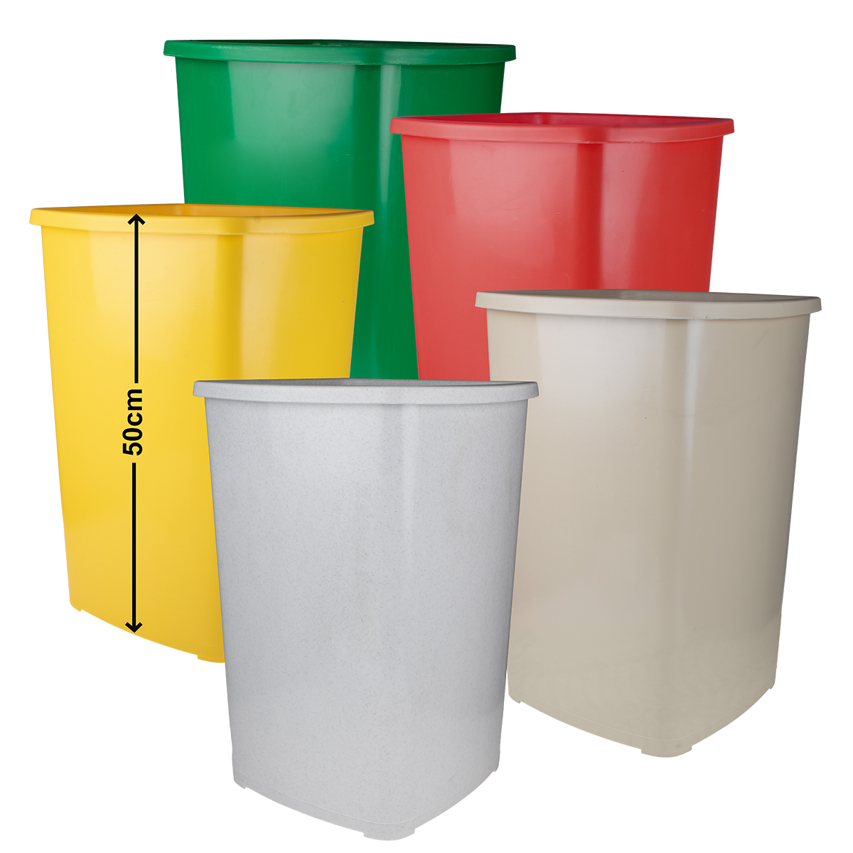 WIBO Mülleimer eckig, 45 Liter 