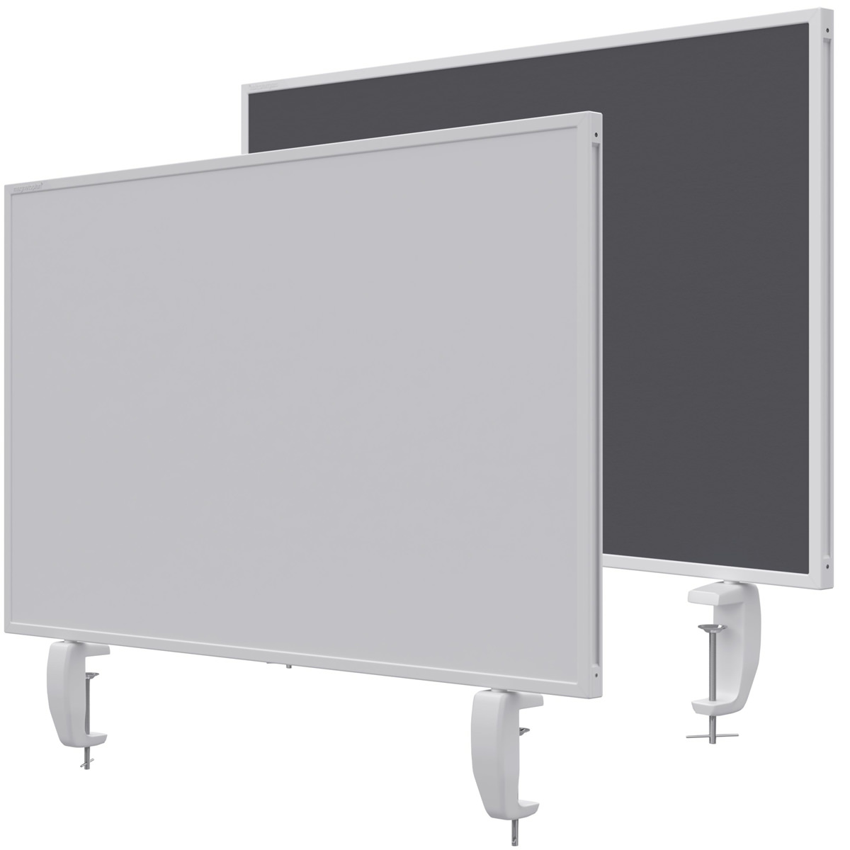 Magnetoplan 1108001 Tischtrennwand VarioPin Whiteboard/Filz Grau, 80 x 50cm