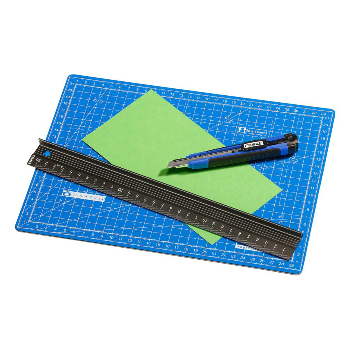 Dahle Selbstschließende Schneidematte A4 blau, schnittfester Kern, 22x30 cm 