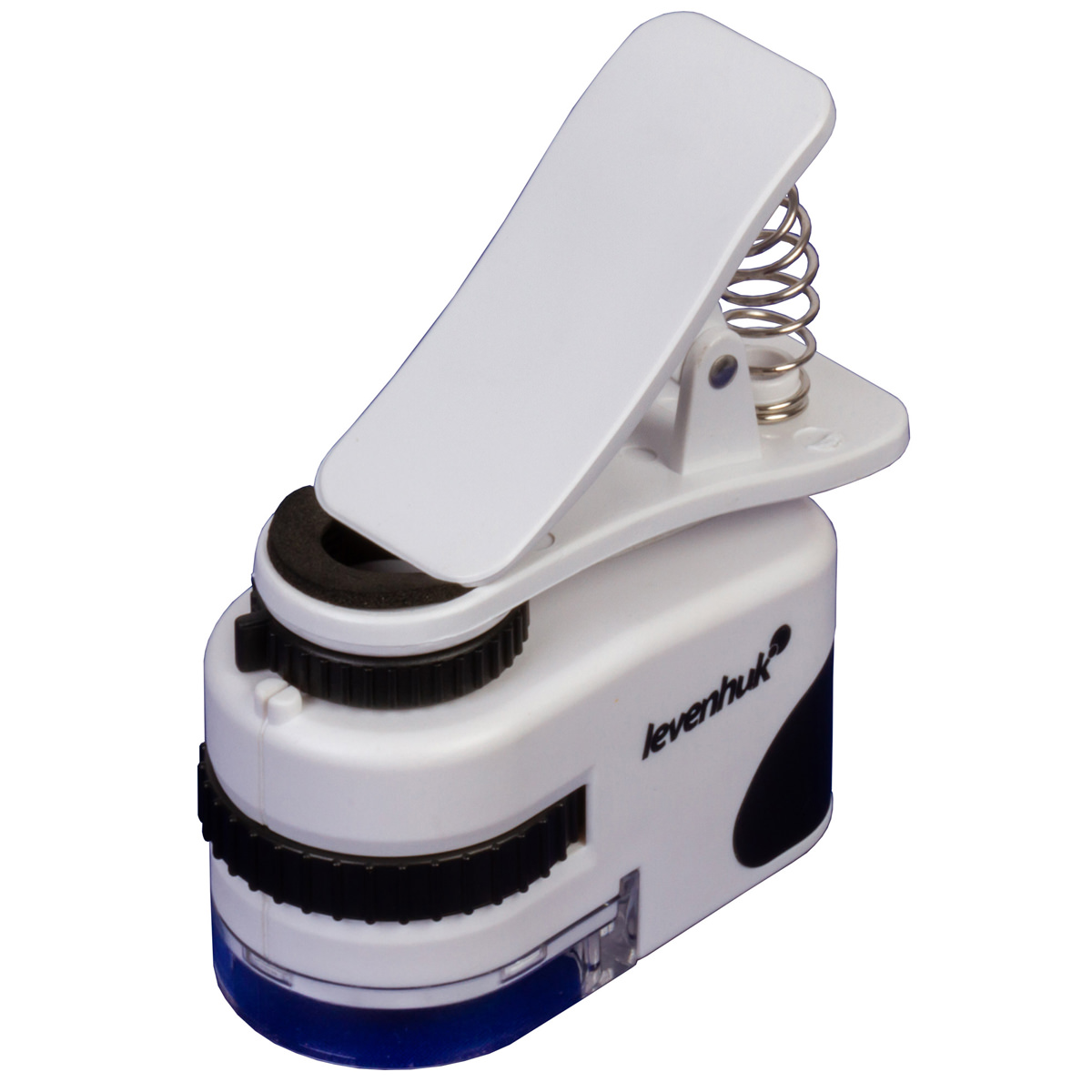 Levenhuk Zeno Cash ZC6 Pocket Mikroskop, 45 fach, LED- und UV Beleuchtung, Clip zum Fixieren am Smartphone