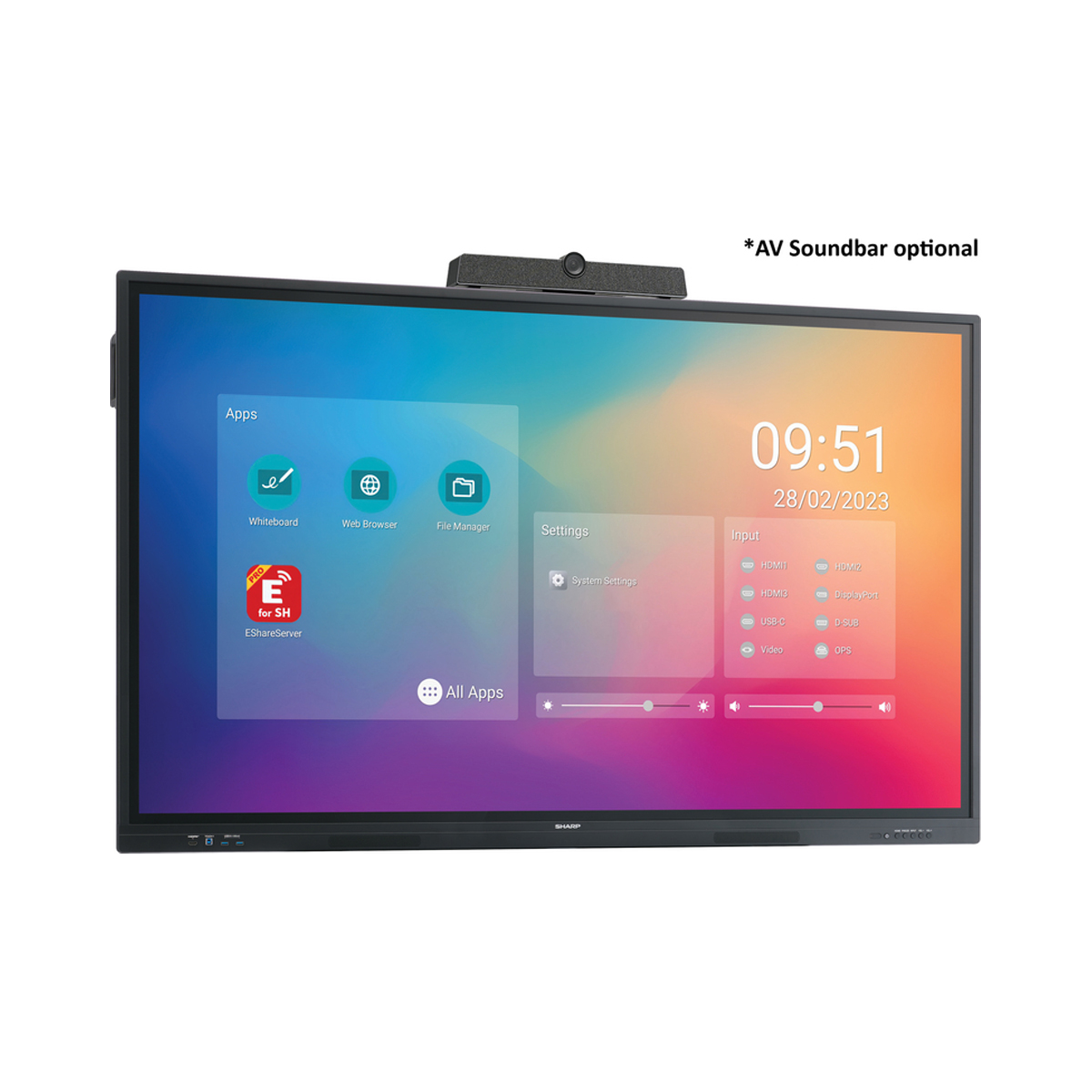 Sharp PN-LC752 75" (190cm) IR-Touch-Display 4K UHD, 450 cd/m²