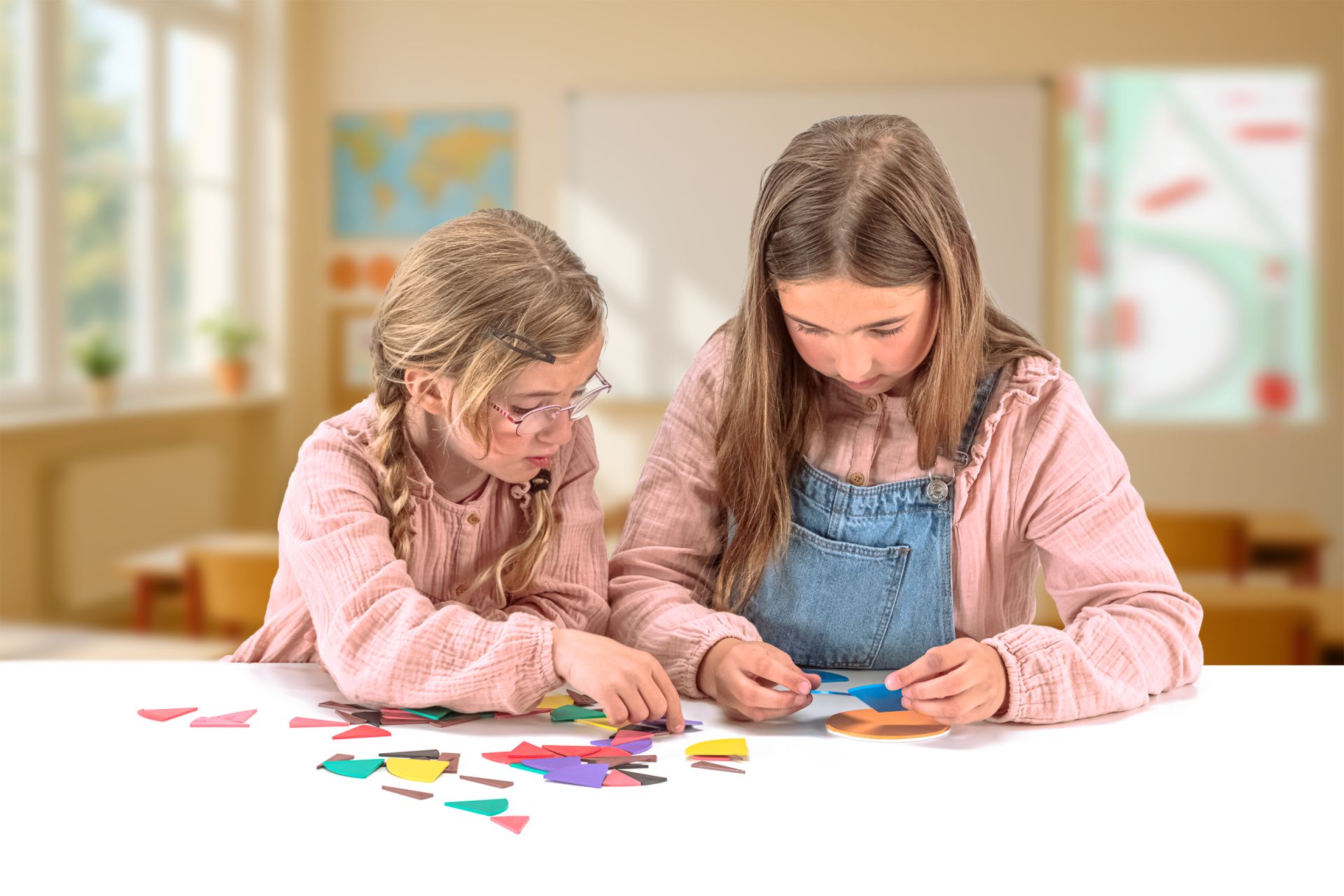 Wissner Bruchrechensatz 10 cm Durchmesser, farbige Segmente mit eingeprägtem Bruchanteil, 71-teilig  Wissner Bruchrechensatz 10 cm Durchmesser, farbige Segmente mit eingeprägtem Bruchanteil, 71-teilig