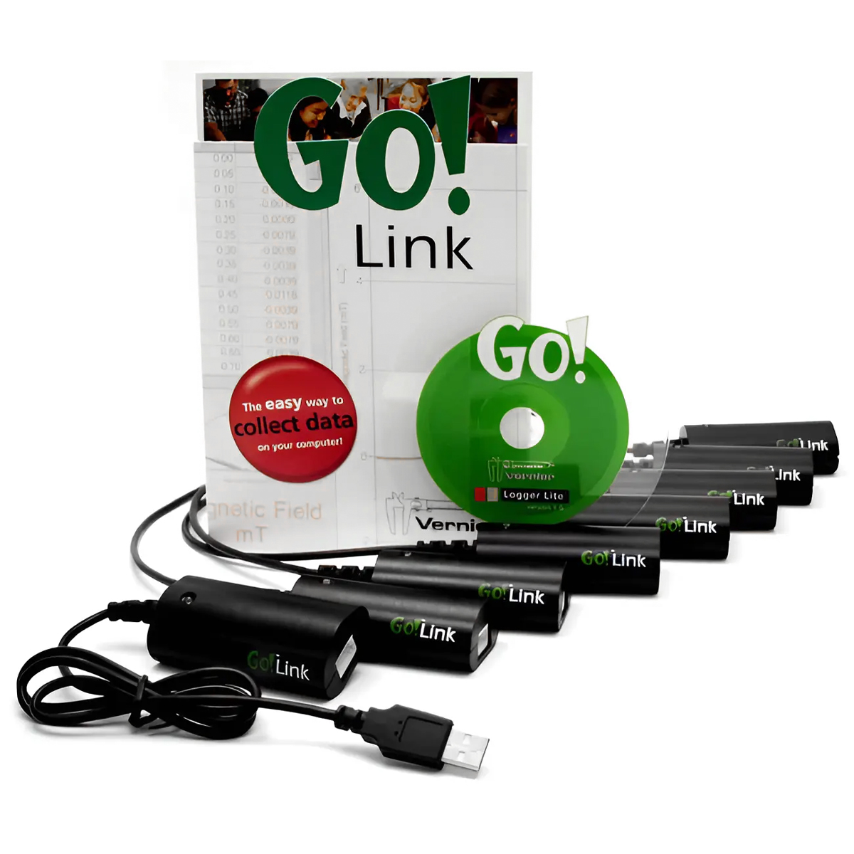 Vernier Go!Link Teacher Pack Datenlogger für BTA-Sensoren mit USB-Anschluss an PC's Inhalt: 8 Stück (GL-TP)