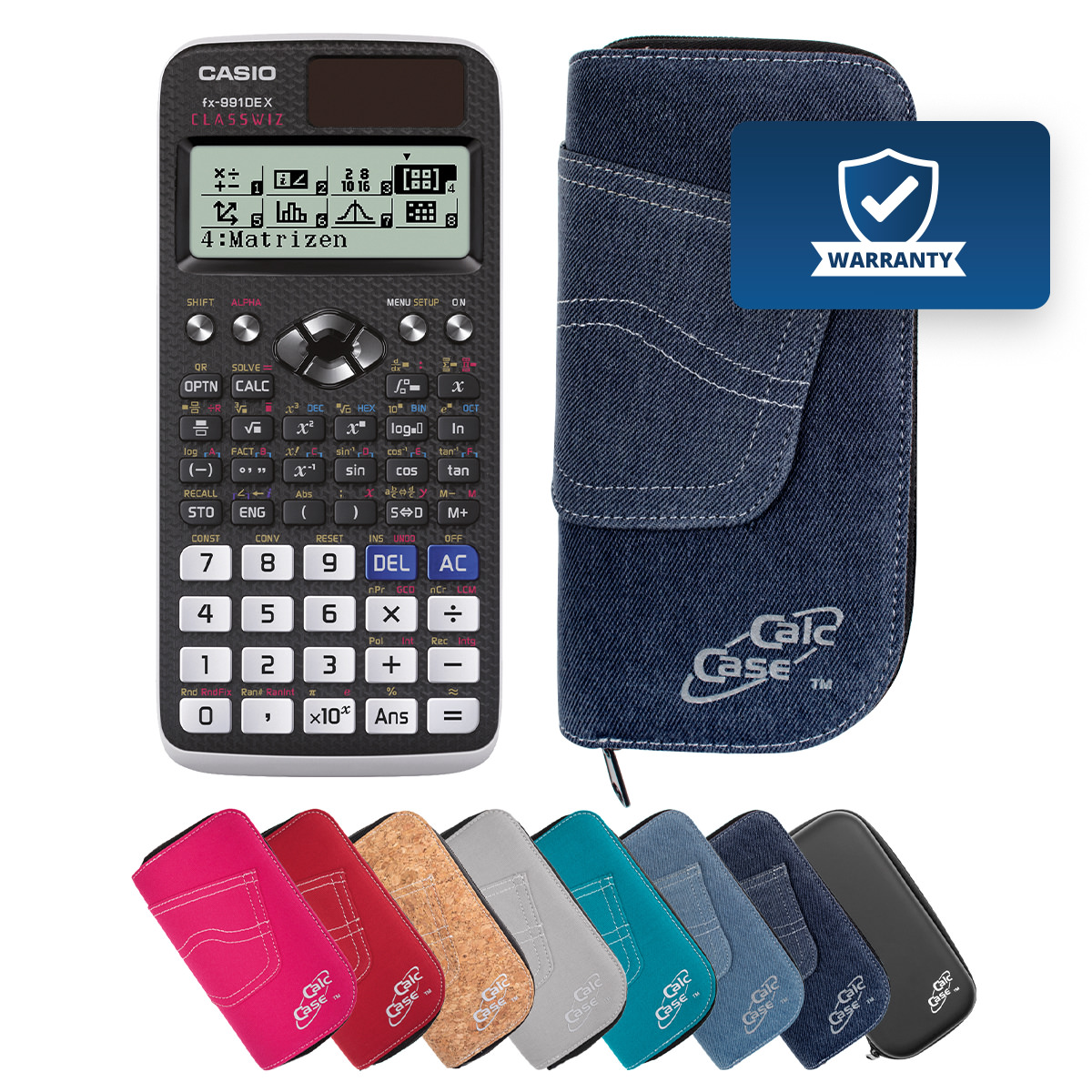 Casio FX-991 DE X Schulrechner mit Schutztasche dunkelblau 