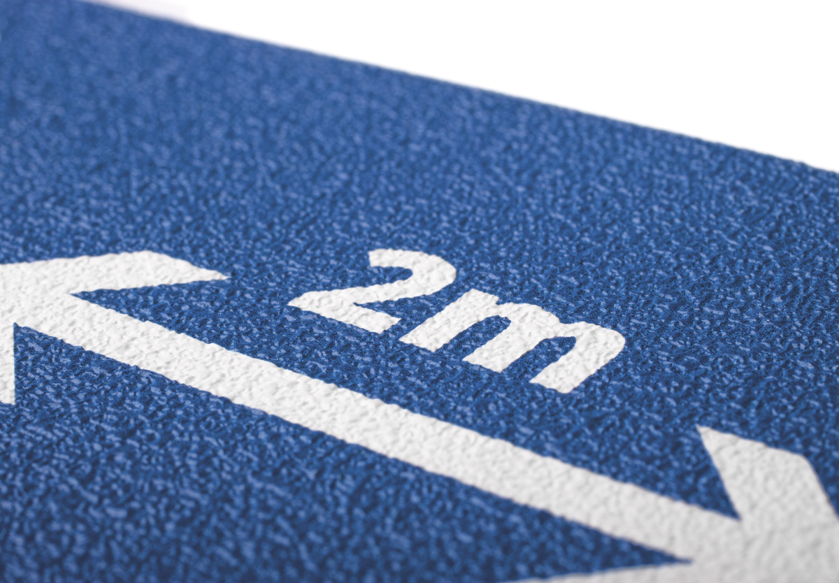 Abstandsaufkleber lang für Teppiche Markierung von Warteschlangen/Sicherheitsabständen Abstandsaufkleber lang für Teppiche Markierung von Warteschlangen/Sicherheitsabständen