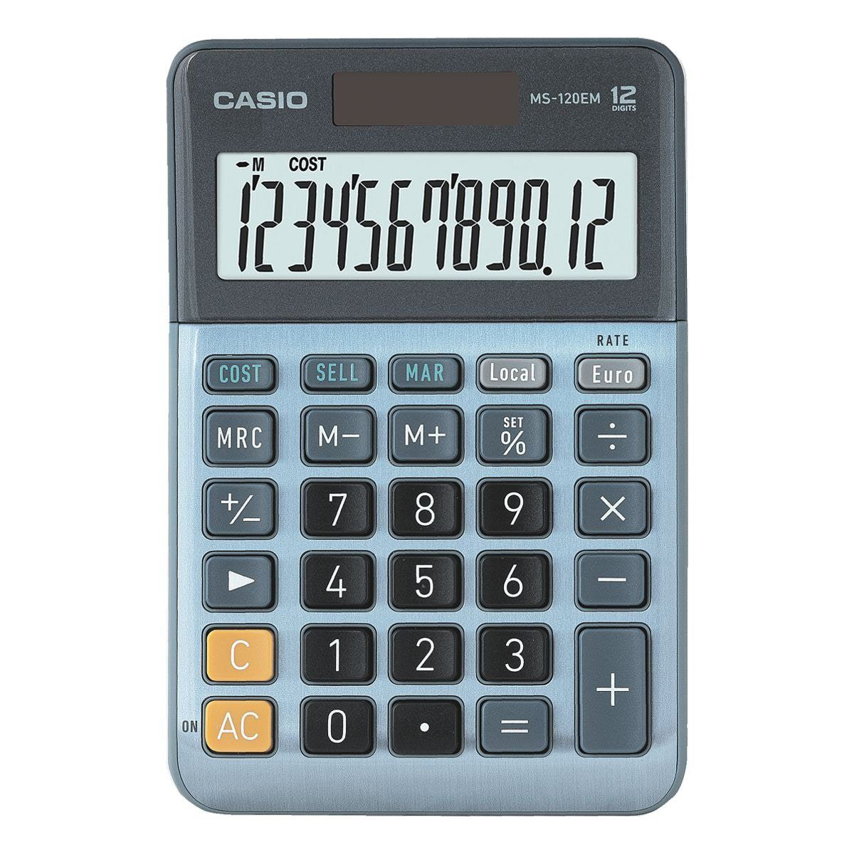 Casio MS-120 EM anzeigender Tischrechner blau