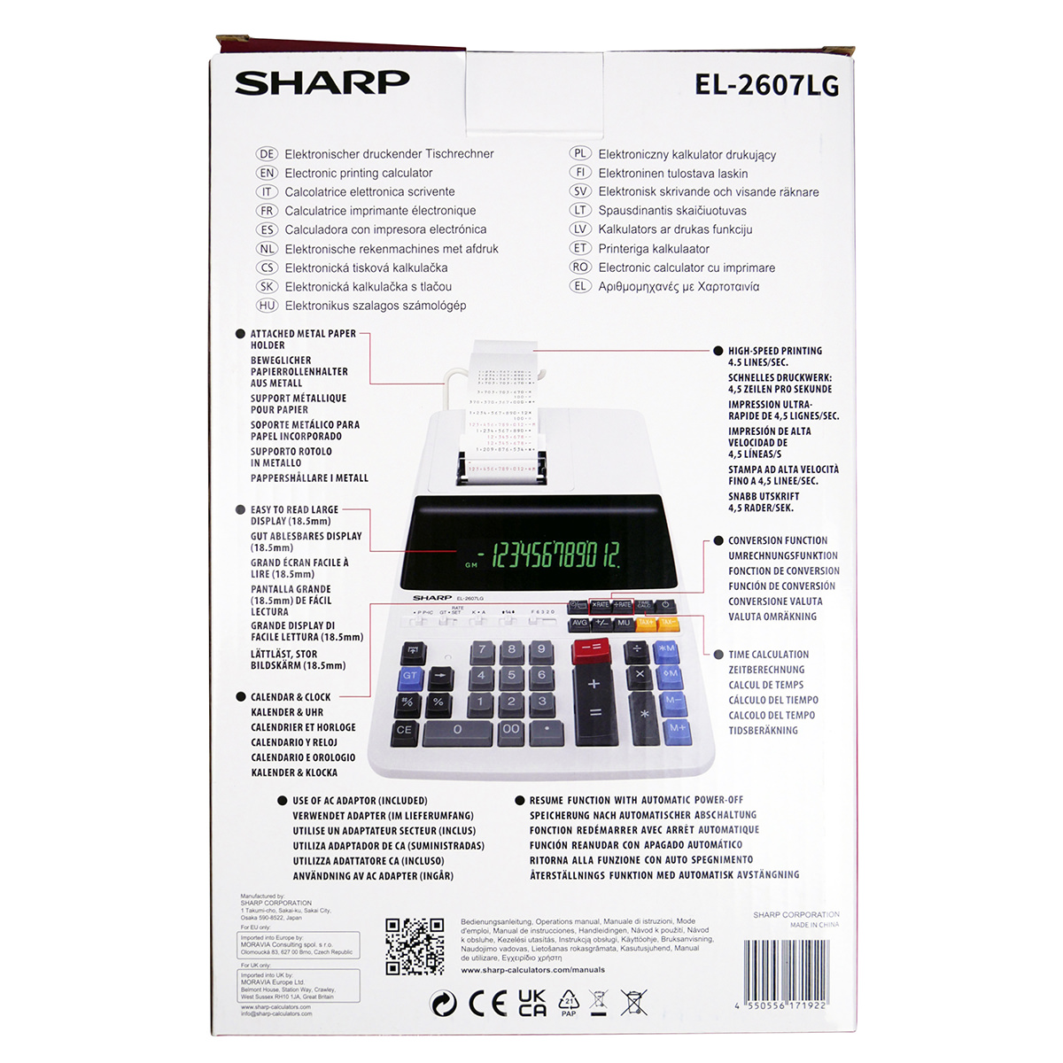 Sharp EL-2607 LG druckender Tischrechner 
