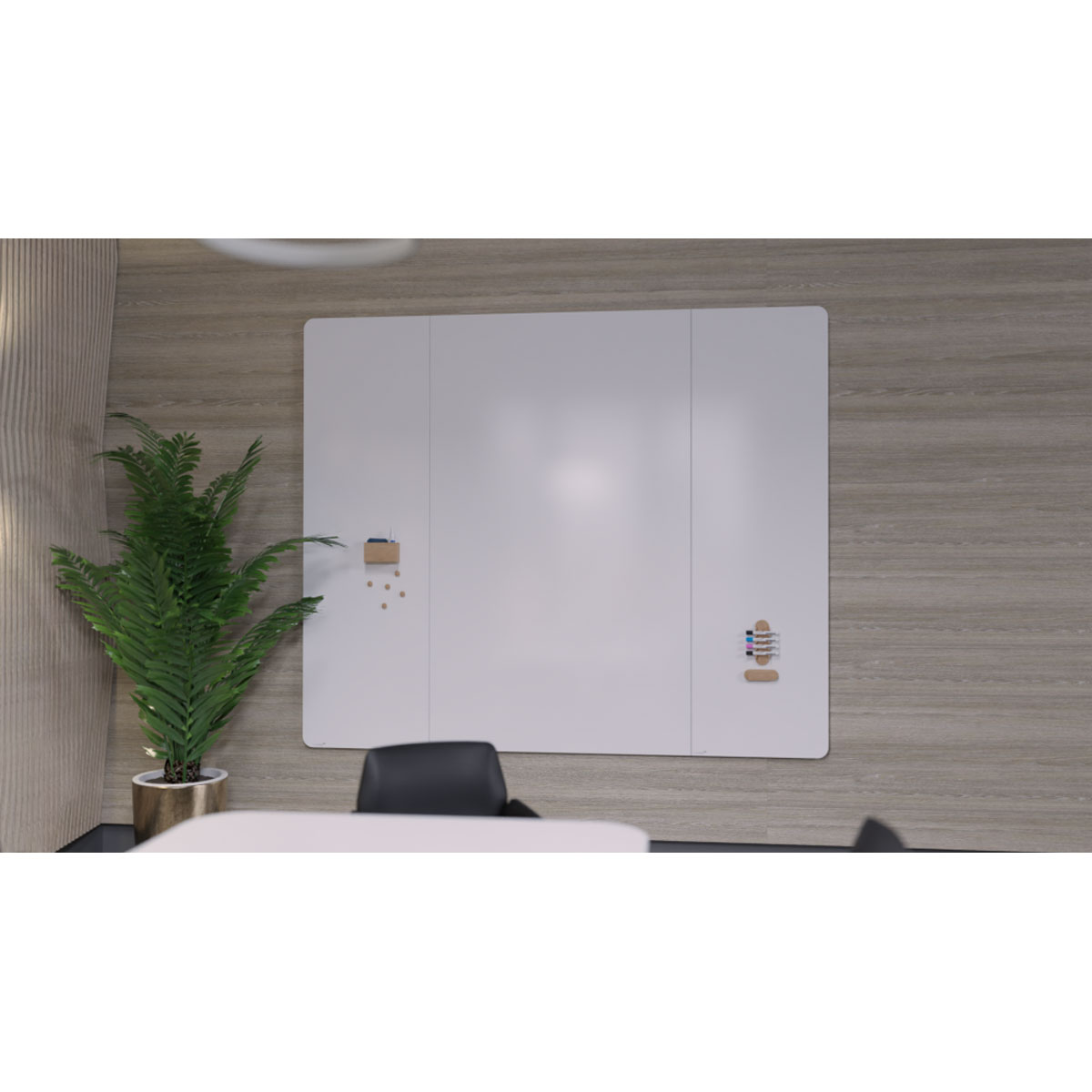 Legamaster 7-106128 Whiteboard LRC WALL-UP 200 x 59,5 cm, linke Ecken abgerundet