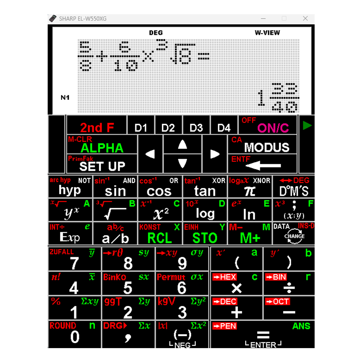 Sharp Emulator Software für das Modell EL-W550 XG 
