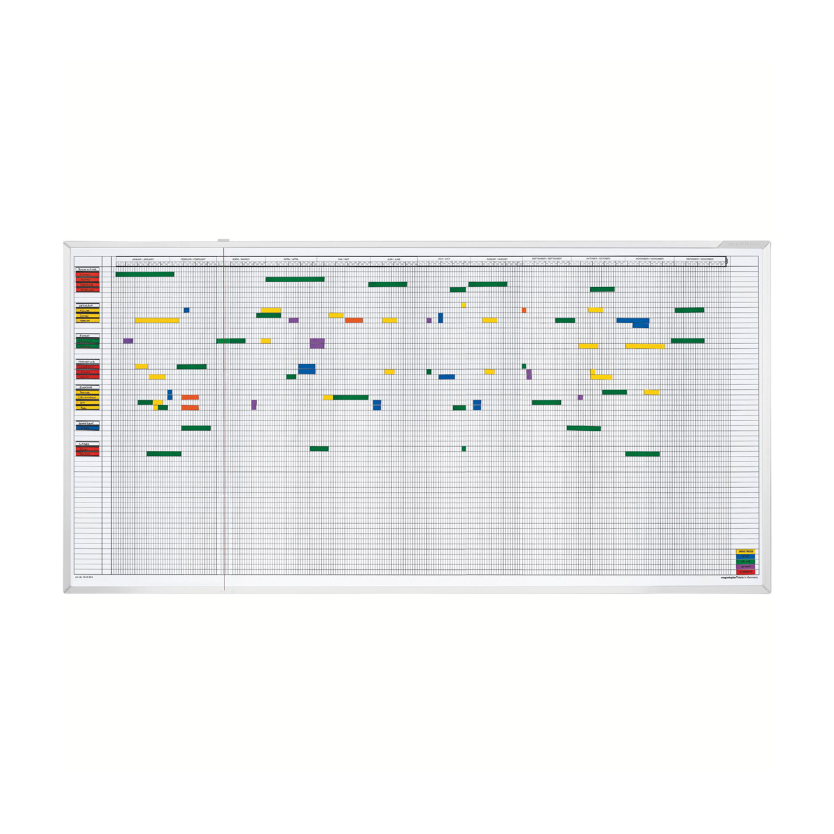Magnetoplan 3703255 Aktivitäten. und Urlaubsplaner 150 x 45cm, 5 Tage, 30 Mitarbeiter